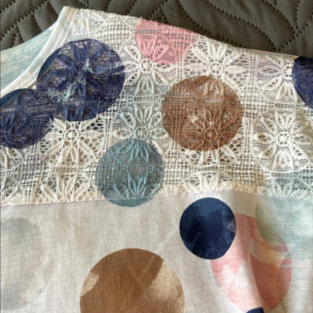 Milano Women's Short Sleeve Tee - Pink,Blue and White - Picture 3 of 9
